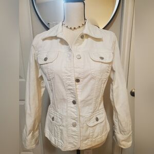 J Jill Denim Jacket Fitted With Stretch